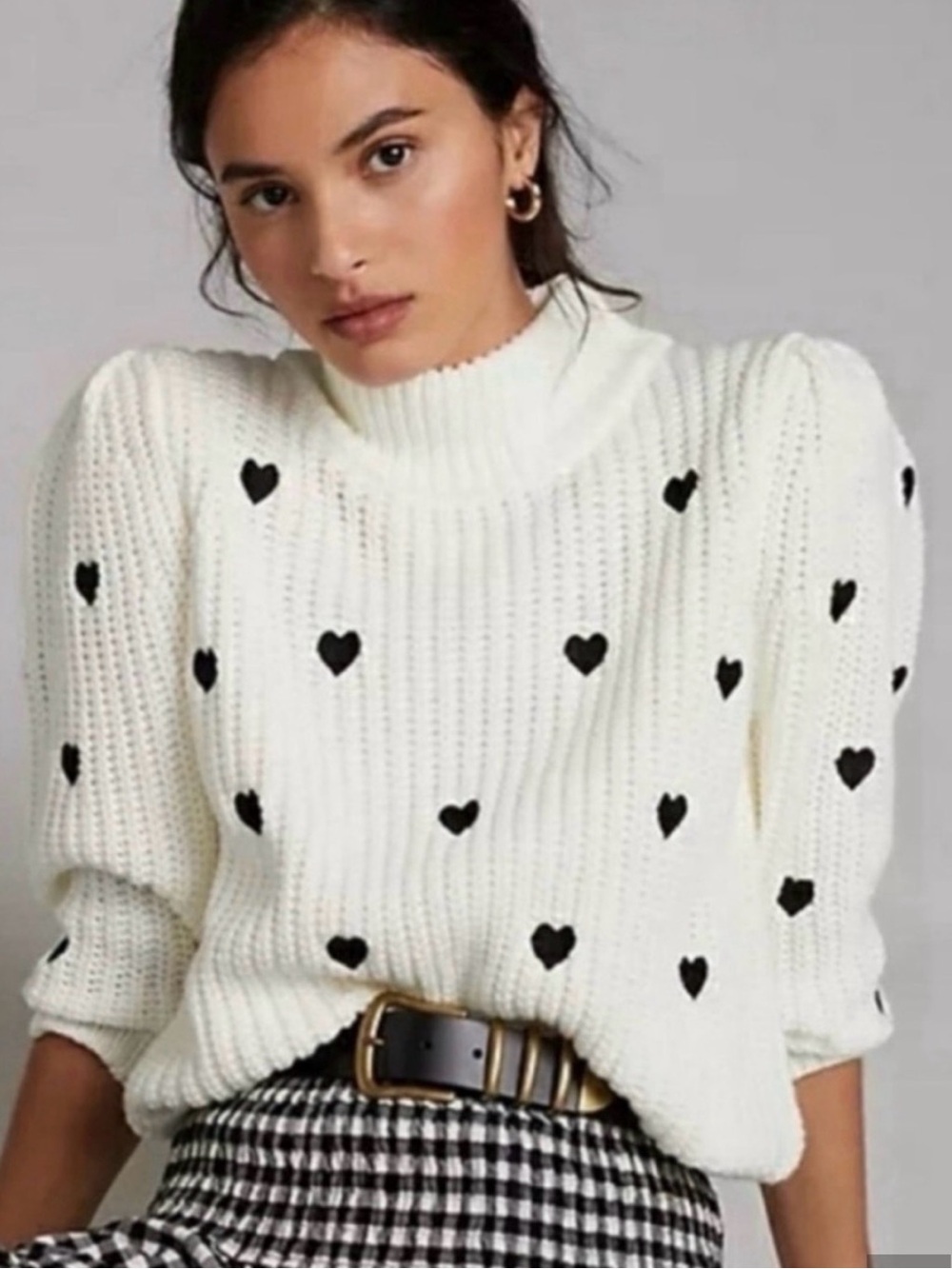 Anthropologie Heart Sweater
